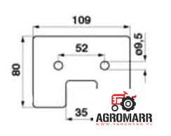 Łopatka gumowa przenośnika (3 przekładki) 04-0112 3PR